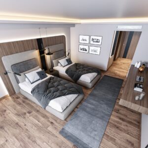 غرف نوم فندقية مزدوجة